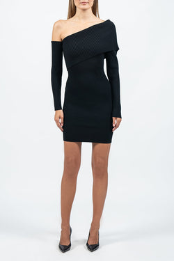 Federica Tosi | Black One Sided Knit Dress