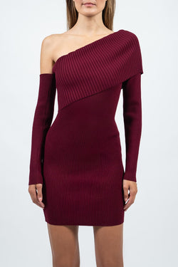 Federica Tosi | Burgundy One Sided Knit Dress