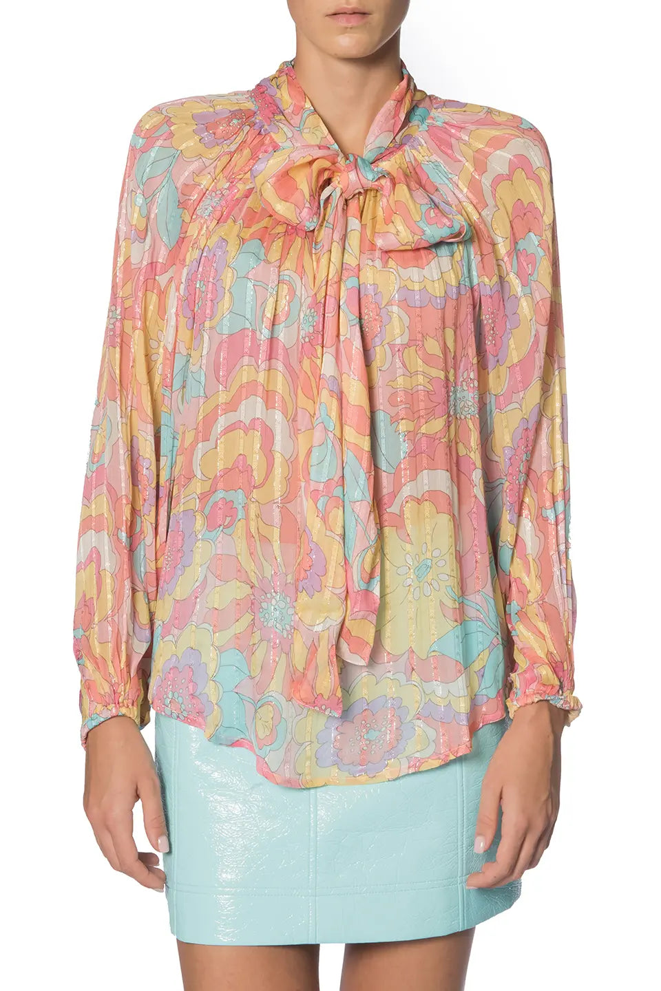Multicolor Fall Blouses Blush Woven Blouse | Women blouses Collection 2024 | Maison D'Vie
