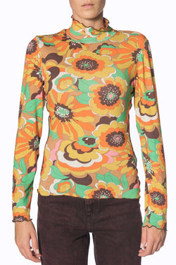 Manoush | Orange Floral Woven Top