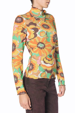 Manoush | Orange Floral Woven Top, alternative view