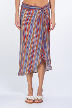 Kukhareva London | Noa Sarong Skirt Berry Fig