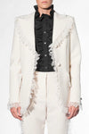 Slim Blazer with Lace Ruffles