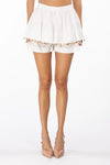 Plain Shorts with Wave Ruffle