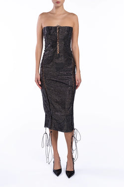 Giuseppe Di Morabito | Grey Shimmer Midi Dress