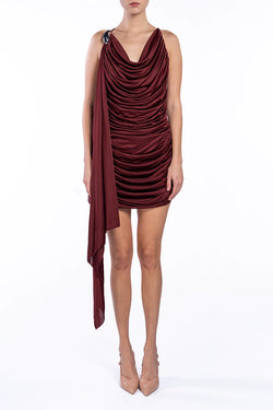 Giuseppe Di Morabito | Bordeaux Drape Dress