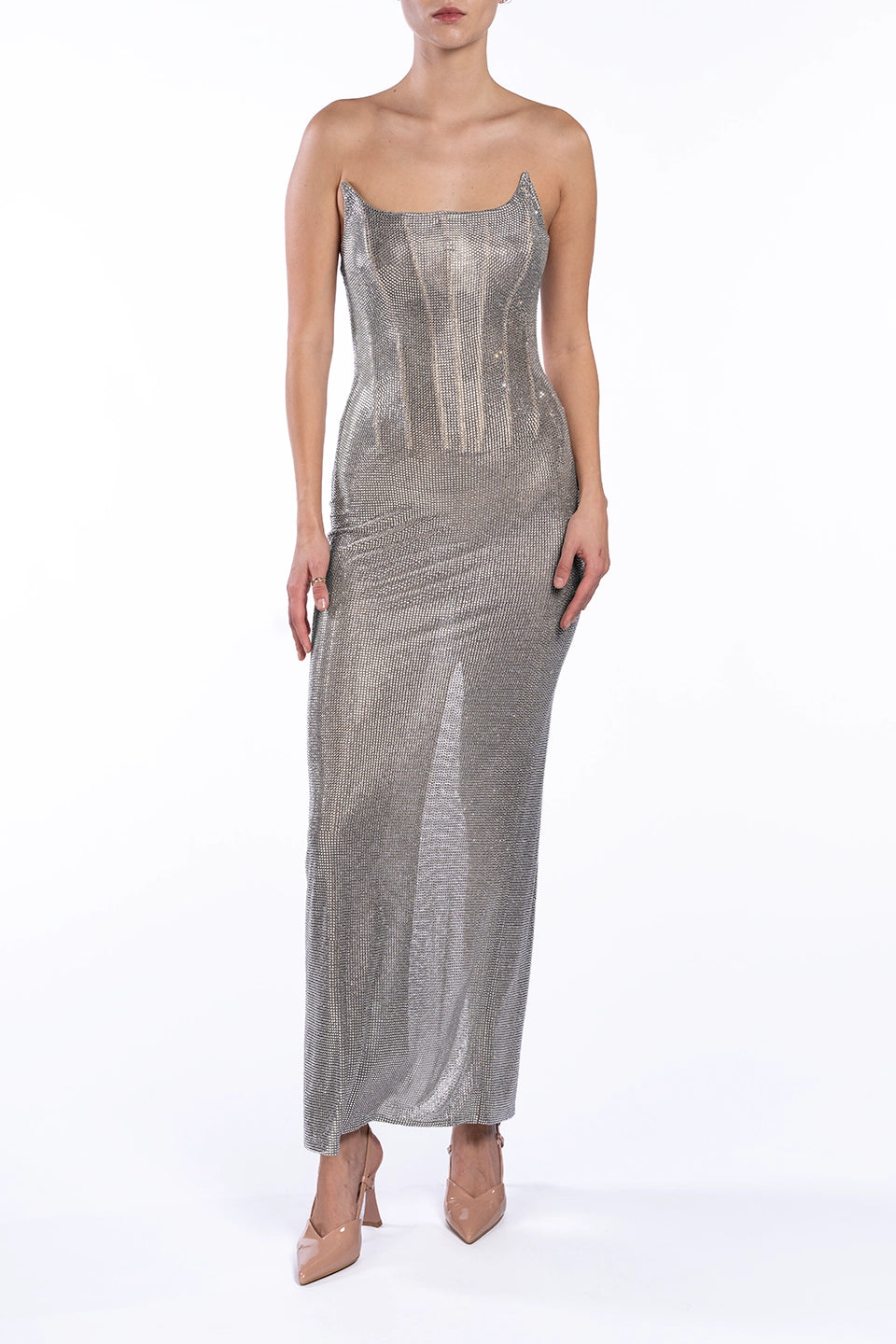 Designer Silver Maxi dresses, shop online with free delivery in UAE. Product gallery 2