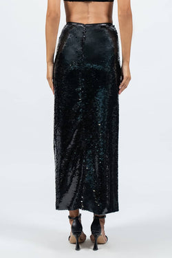 Federica Tosi | Black Sequin Midi Skirt, alternative view