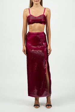 Federica Tosi | Pink Sequin Midi Skirt, alternative view