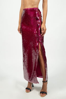 Federica Tosi | Pink Sequin Midi Skirt