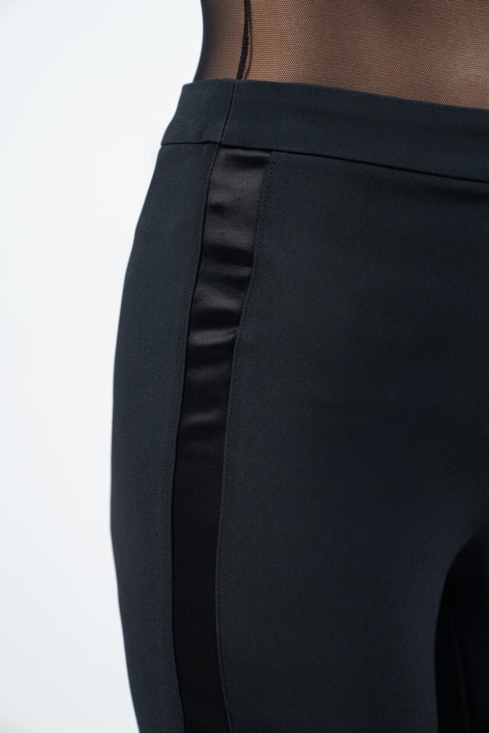 Thumbnail for Product gallery 2, Black Satin-Trim Trouser