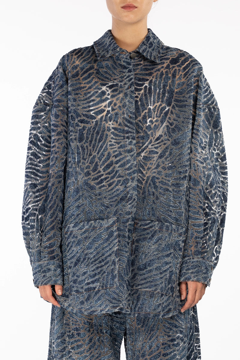 Patterned Denim Shirt