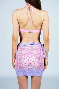 MC2 Saint Barth | Angie Linen Bandana Skirt Pink, alternative view