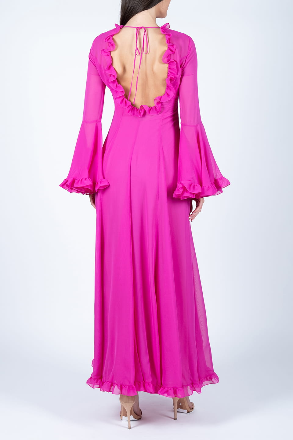 Thumbnail for Product gallery 4, Georgette Pink Long Dress