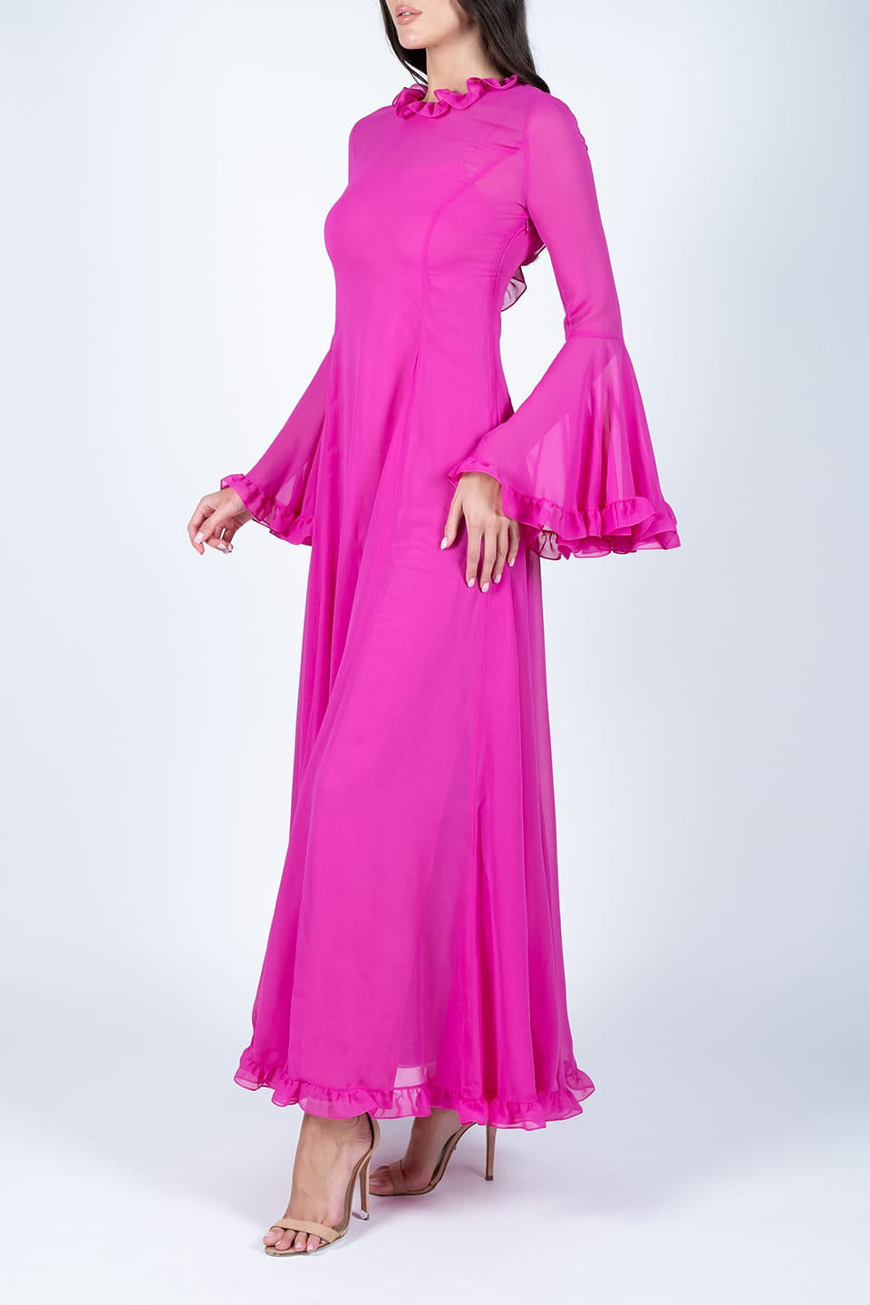 Thumbnail for Product gallery 3, Georgette Pink Long Dress
