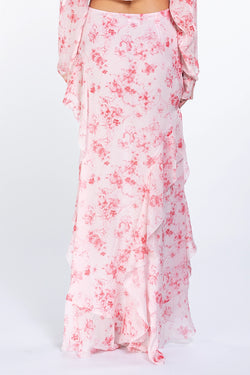 The Andamane | Floral Ruffle Maxi Skirt, alternative view