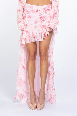 The Andamane | Floral Ruffle Maxi Skirt