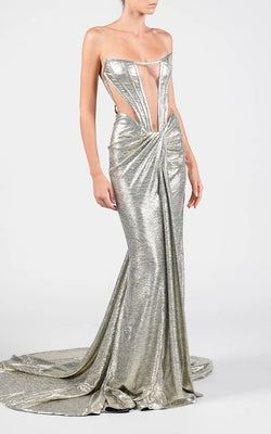 Hamel | Gold Tube Long Dress, alternative view