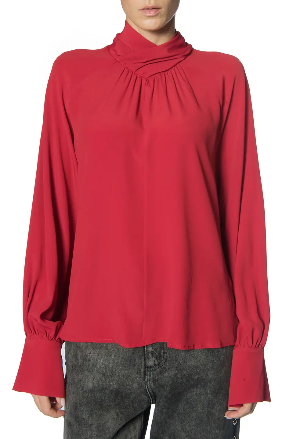 Shop online trendy Red Women blouses from Federica Tosi Fashion designer. Product gallery 1