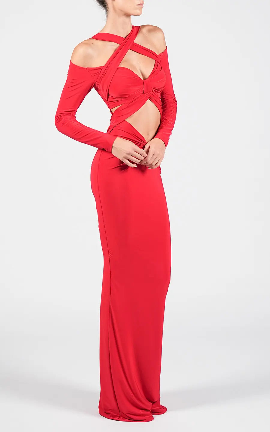 Designer Red Maxi dresses, shop online with free delivery in Dubai. Product gallery 3