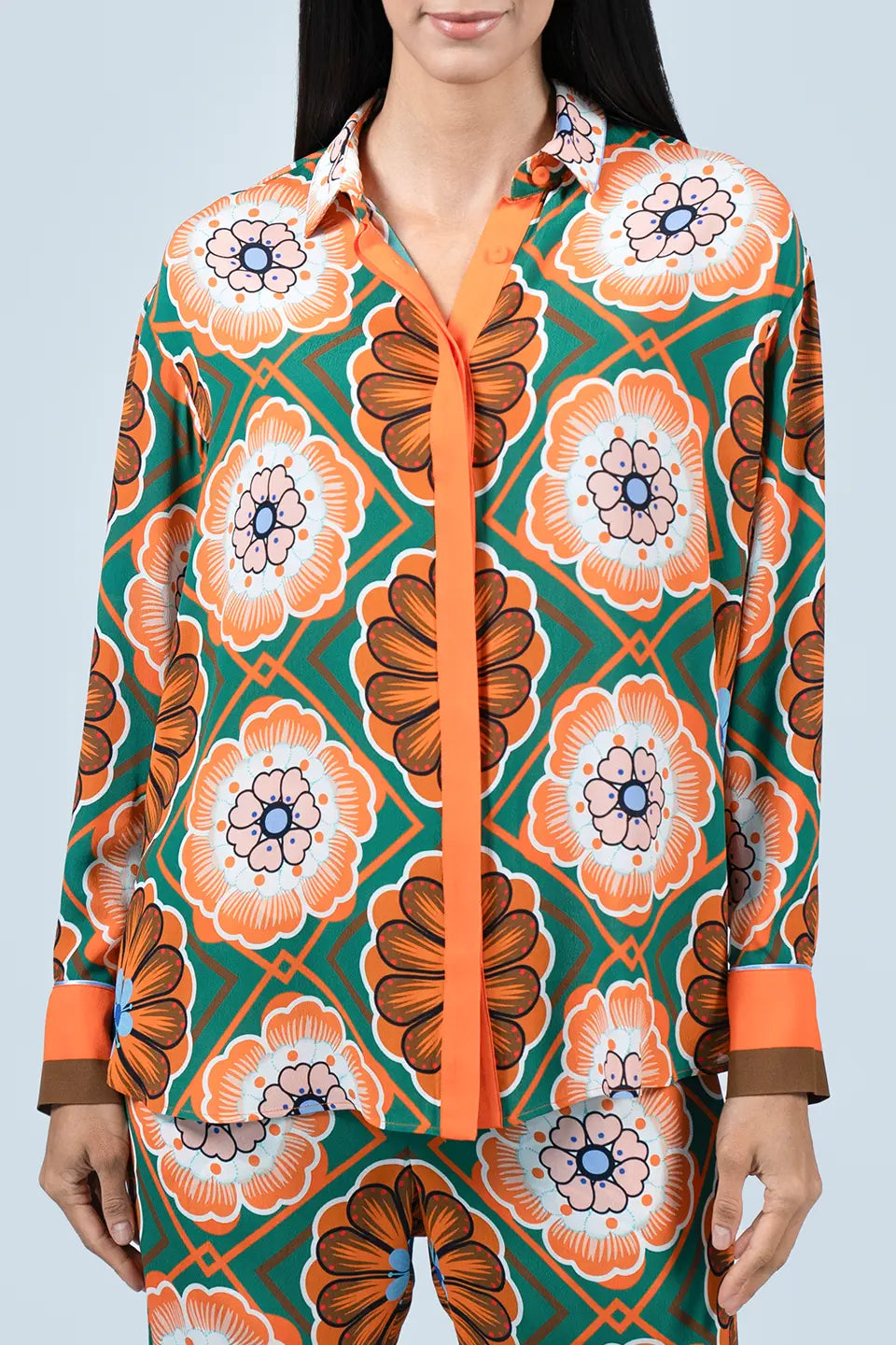 Shop online trendy Orange Women long sleeve from Borgo de Nor Fashion designer. Product gallery 1