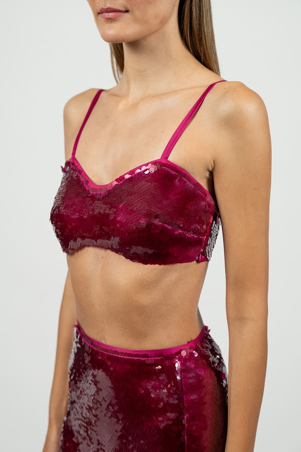Thumbnail for Product gallery 2, Pink Sequin Crop Top