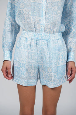 MC2 Saint Barth | Meave Linen Blue Shorts