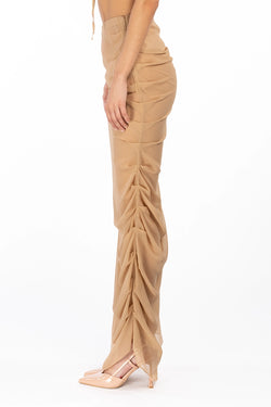 Giuseppe Di Morabito | Mesh Drape Maxi Skirt Beige, alternative view