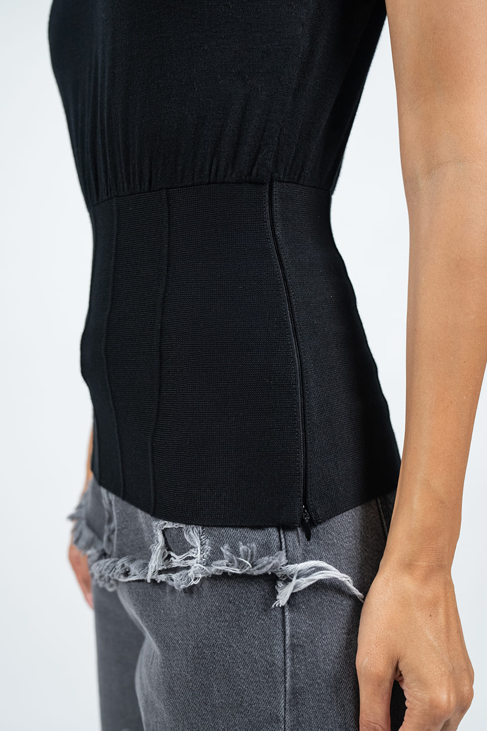 Thumbnail for Product gallery 4, Black Corset Knit Top