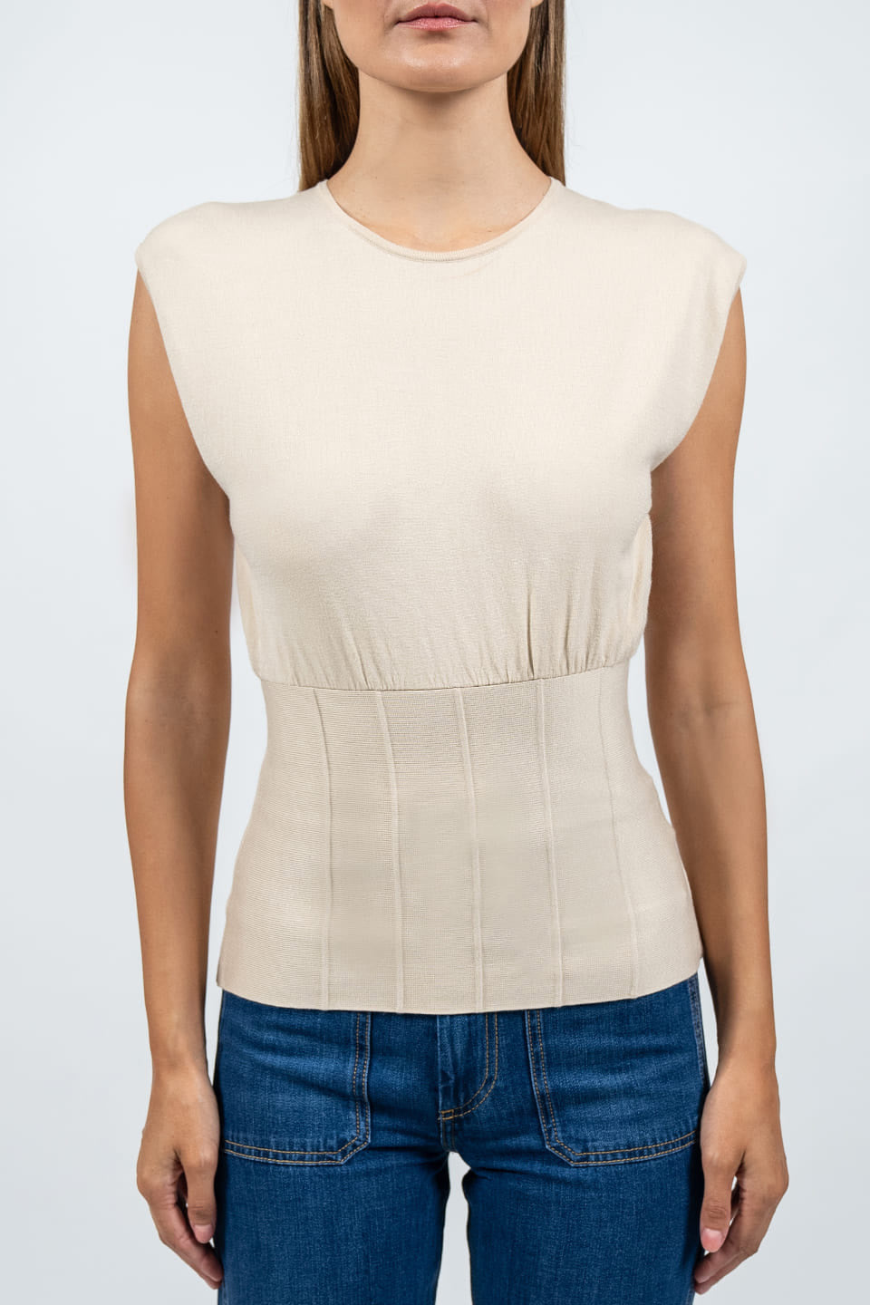 Shop online trendy Beige Women short sleeve from Federica Tosi Fashion designer. Product gallery 1