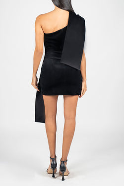 Vivetta | Black Velvet Bow Mini Dress, alternative view