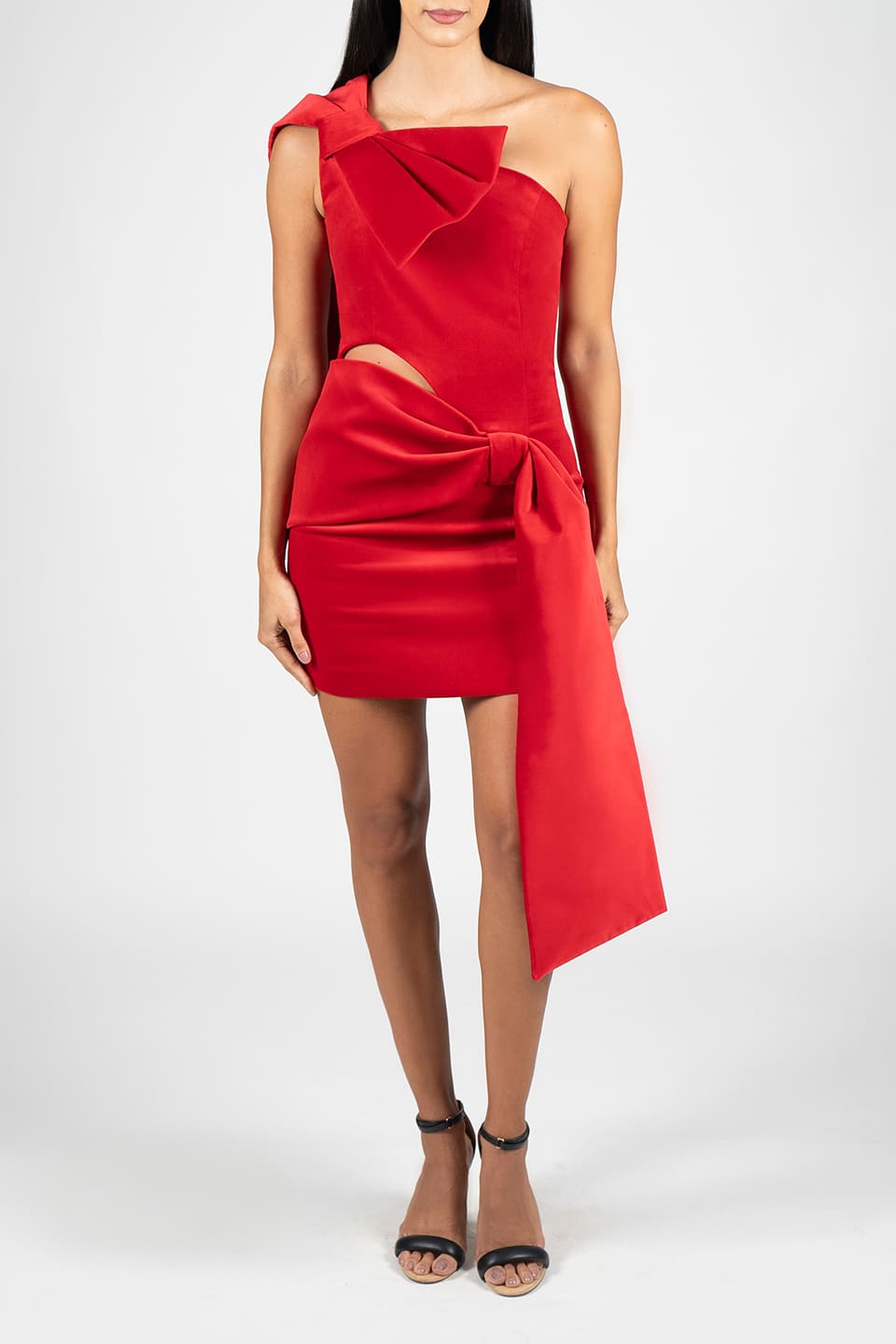 Thumbnail for Product gallery 3, Red Velvet Bow Mini Dress