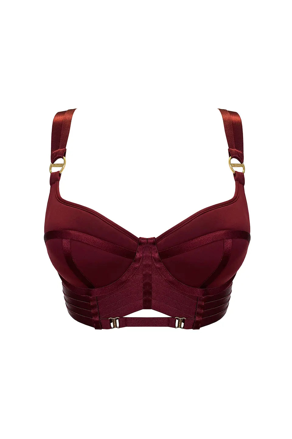 Shop online trendy Burgundy Bras from Bordelle Fashion designer. Product gallery 1