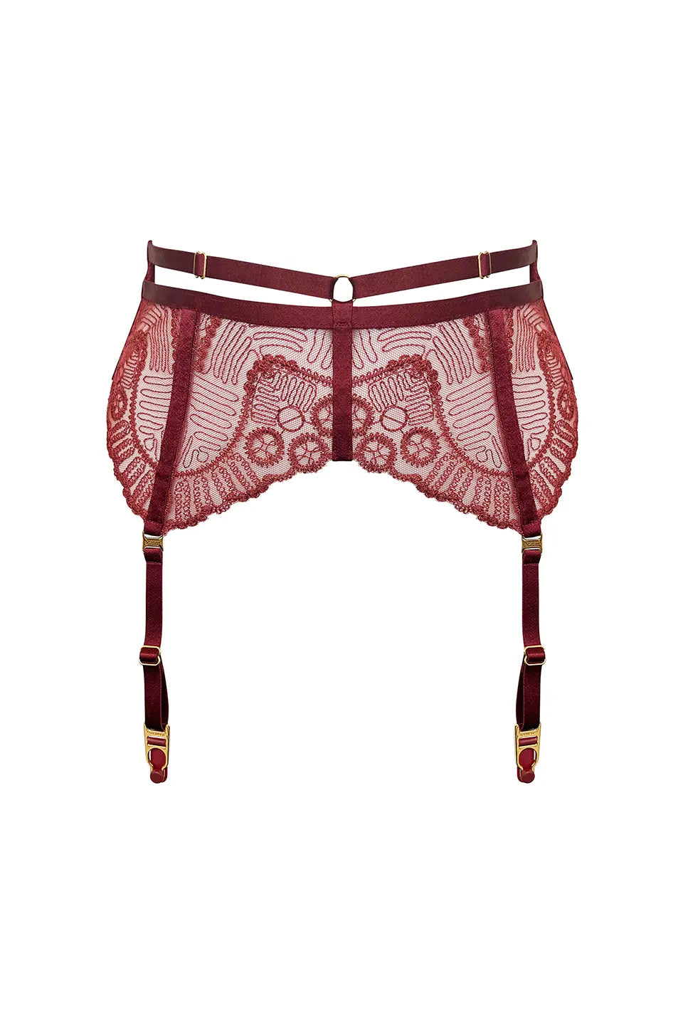 Shop online trendy Burgundy Lingerie accessories from Bordelle Fashion designer. Product gallery 1