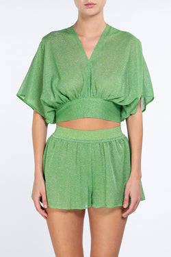 Kukhareva London | Tina Lurex Top Kiwi