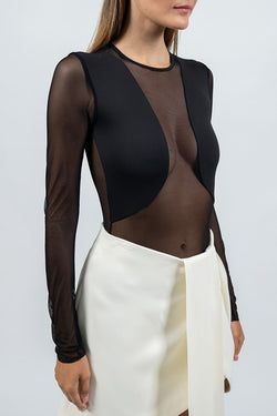 Federica Tosi | Black Sheer Bodysuit, alternative view