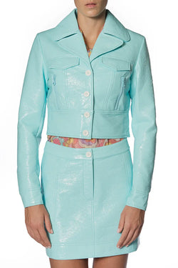 Manoush | Turquoise Vinyl Woven Jacket