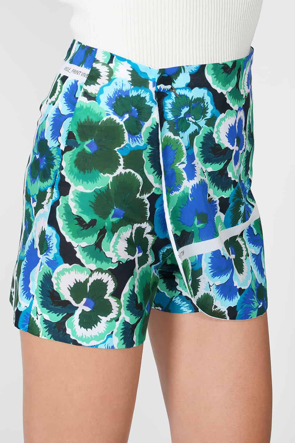 Thumbnail for Product gallery 4, Linen Shorts Blue/Green