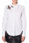 White Shirt with Strass Embroidery