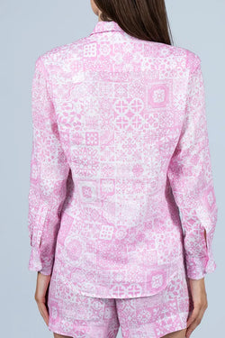 MC2 Saint Barth | Meredith Linen Pink Shirt, alternative view