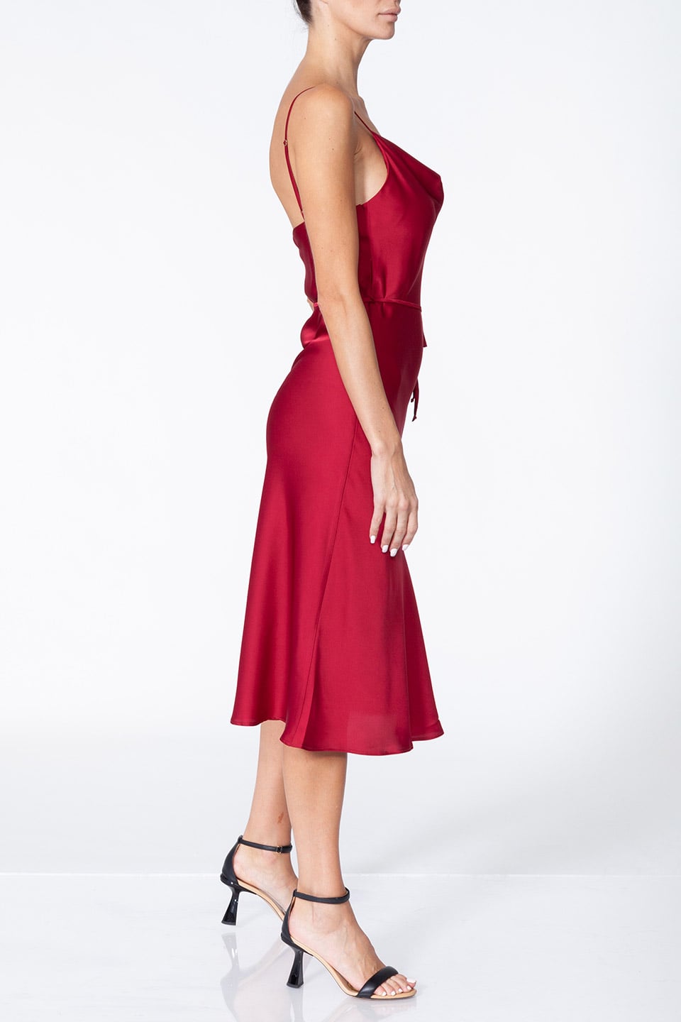 Thumbnail for Product gallery 2, Shop online beautiful dress for special occasions. Fashion designer midi dress in red color