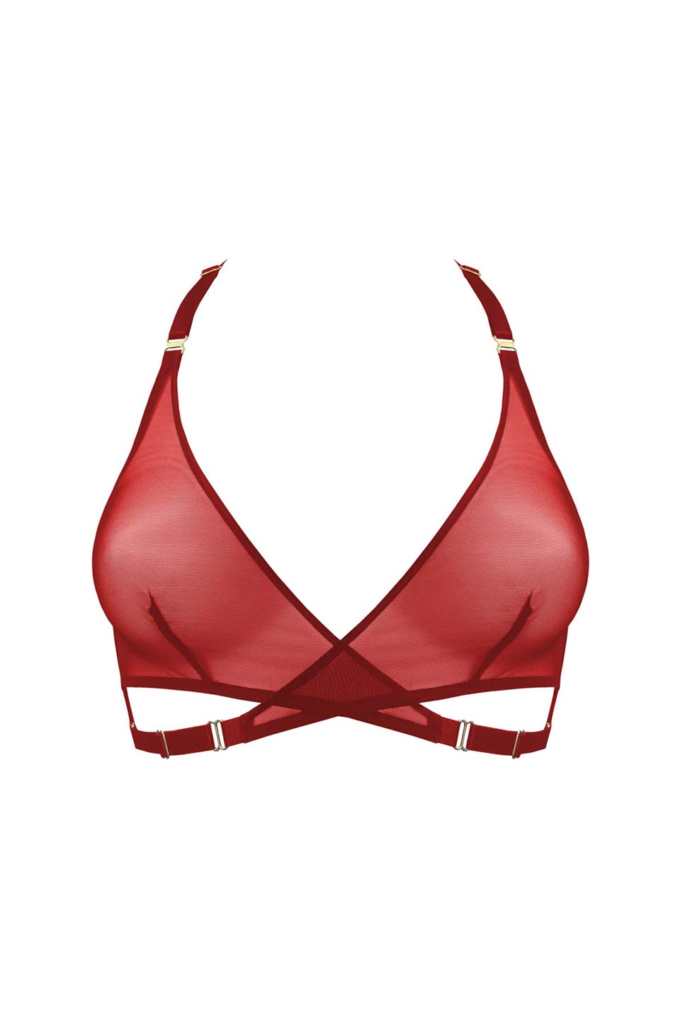 Thumbnail for Product gallery 1, Atelier Bordelle Art Deco Bra in red color front view