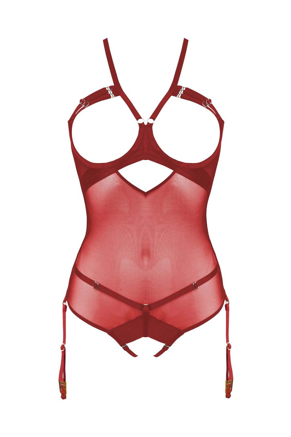 Atelier Bordelle designer body in red color front view. Product gallery 1