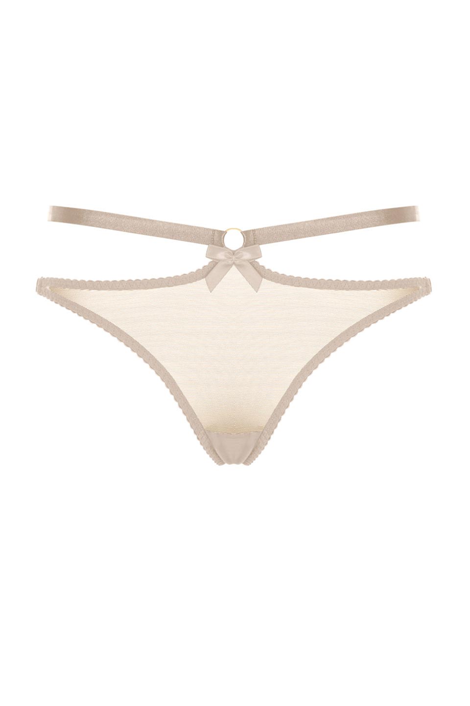 Atelier bordelle harness thong caramel front. Product gallery 1