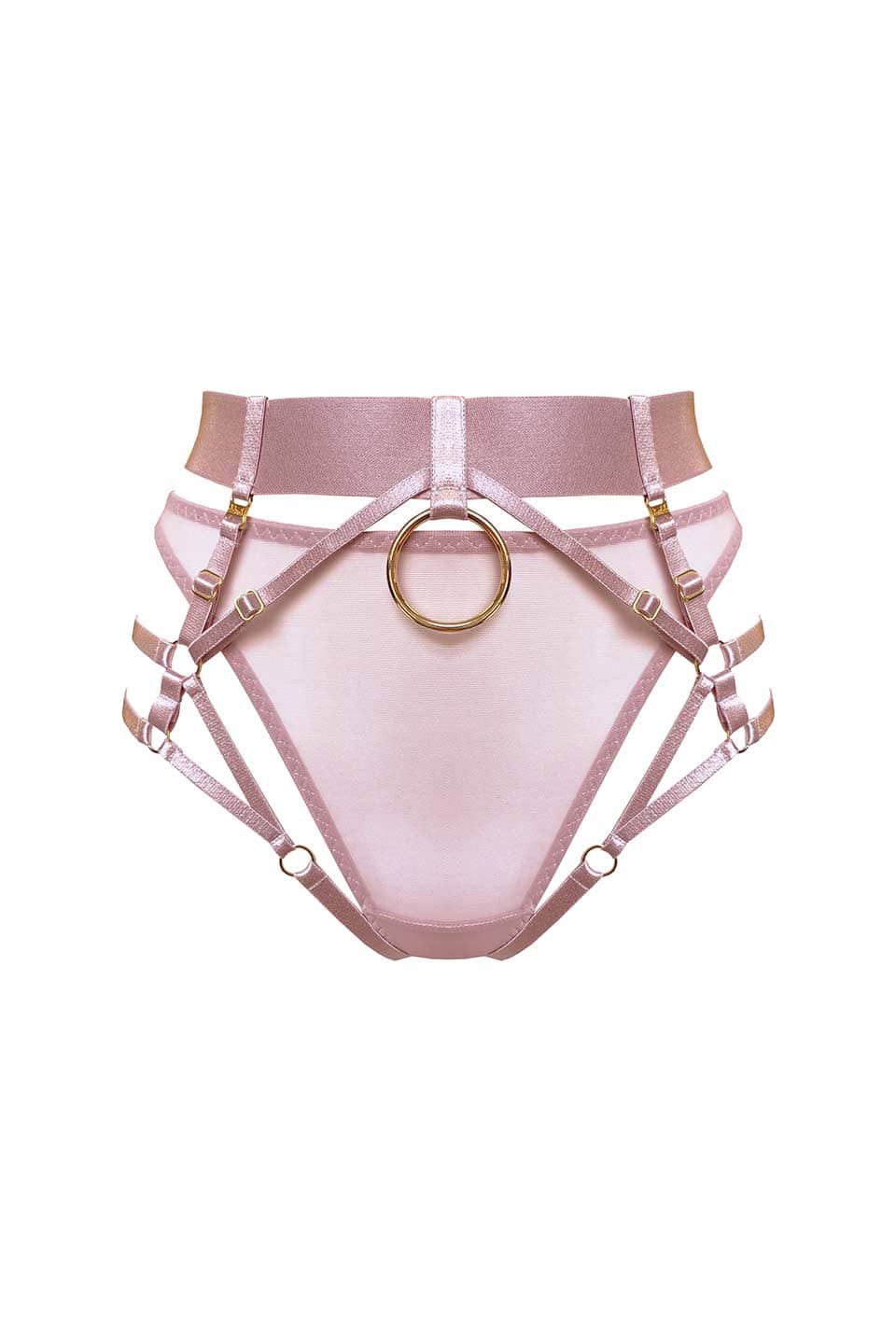 Atelier bordelle kora multi style harness brief without thong rose front