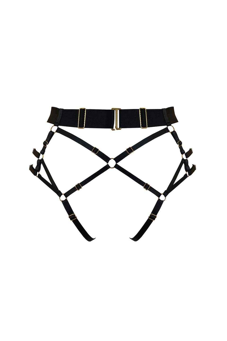 Atelier bordelle kora multi style harness brief with thong black back
