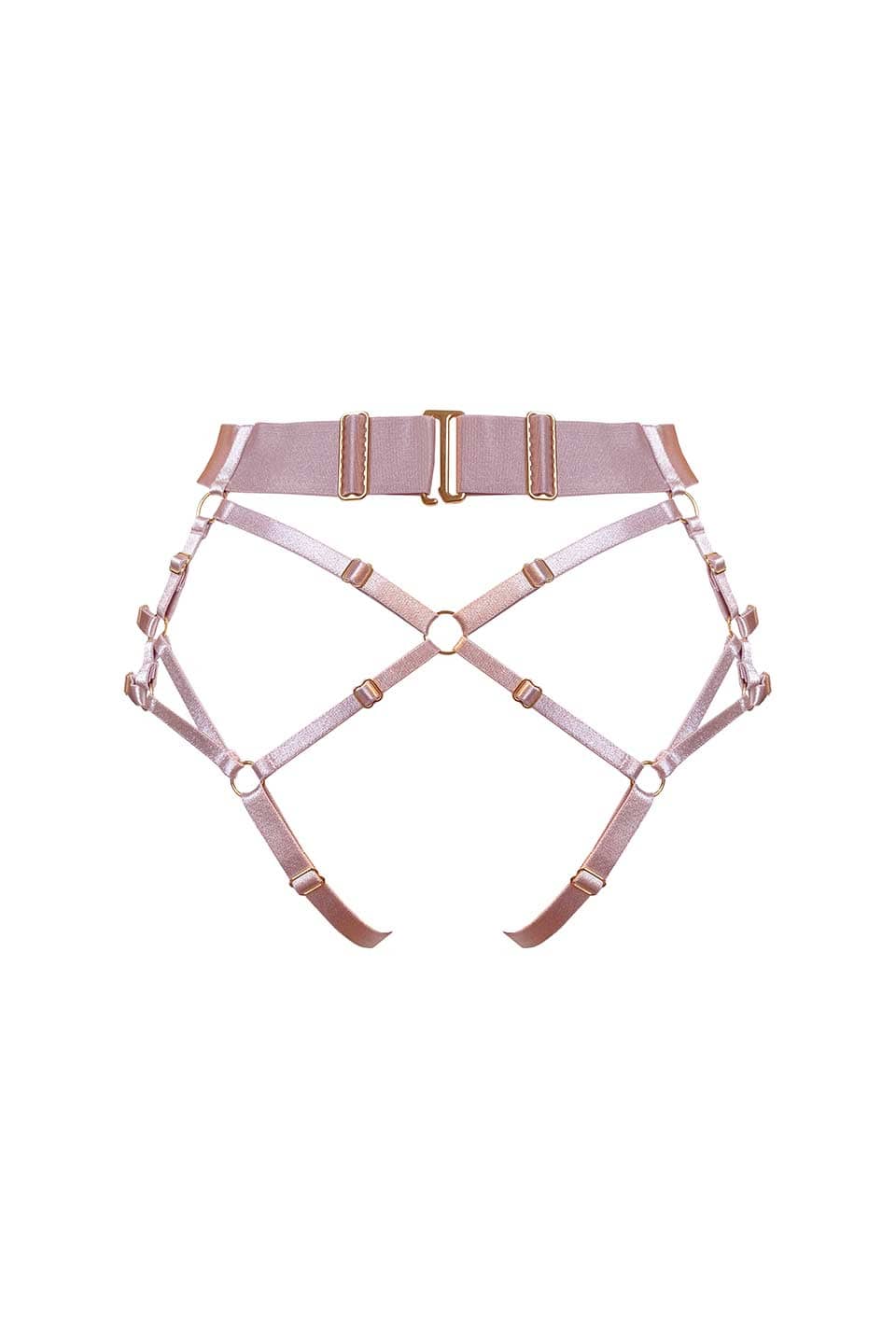 Atelier bordelle kora multi style harness brief with thong rose back