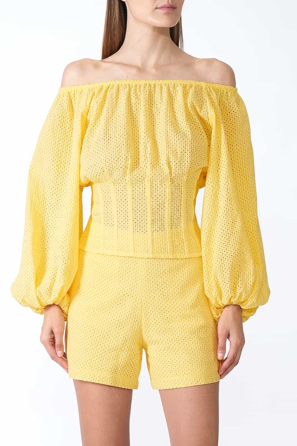 Shop online trendy Yellow Women blouses from Federica Tosi Fashion designer. Product gallery 1