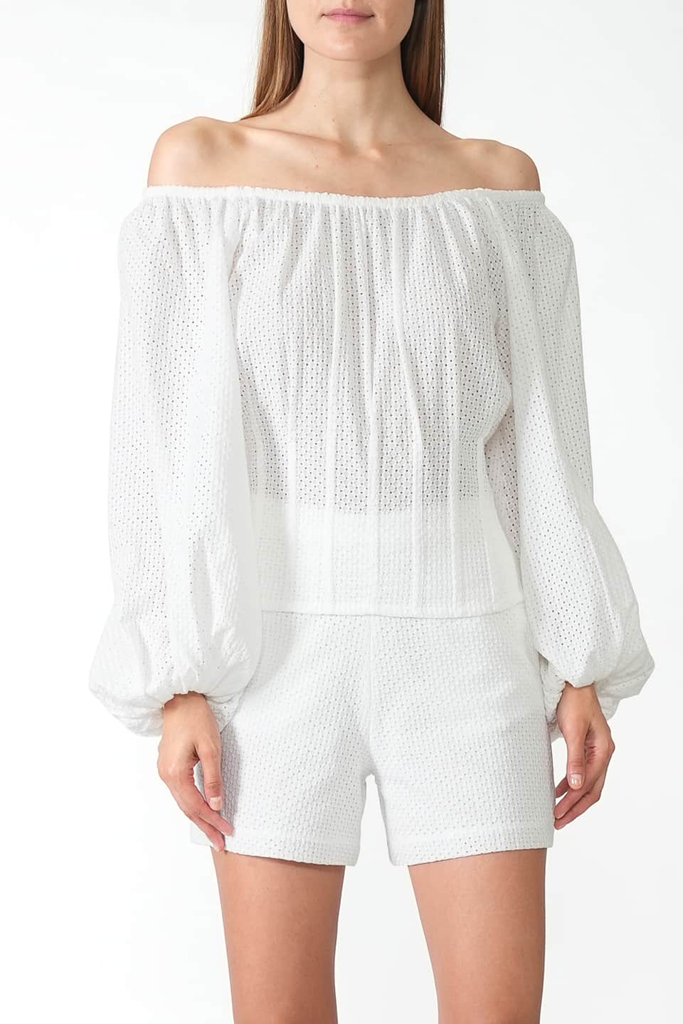 On and Off Shoulders Blouse White