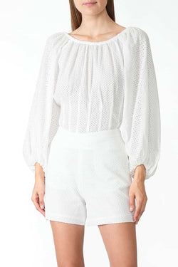 Federica Tosi | High Waist Cotton Shorts White, alternative view